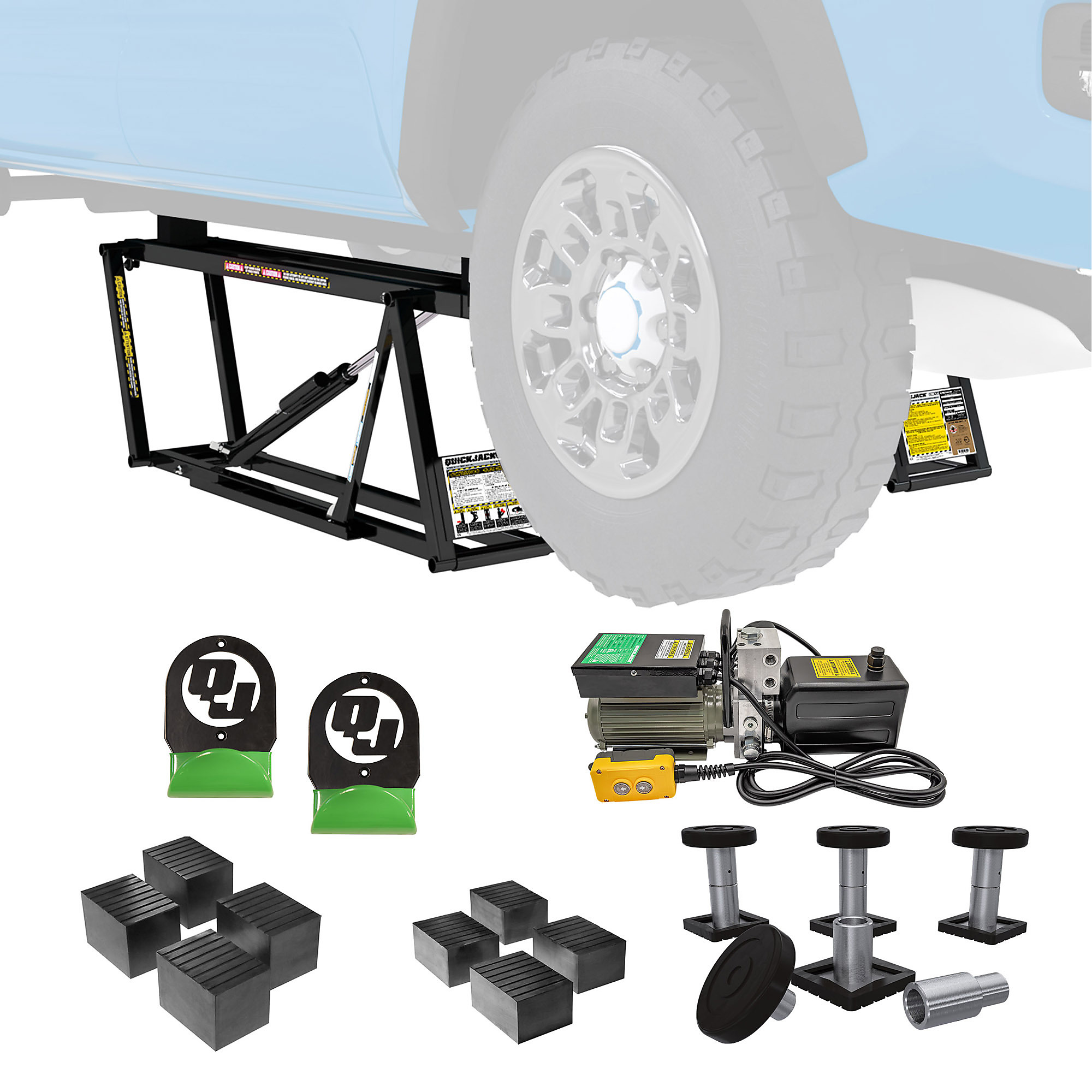 QuickJack ExtendedLength Portable Car Lift Package, 7000Lb. Capacity, 110 Volts, Model BL